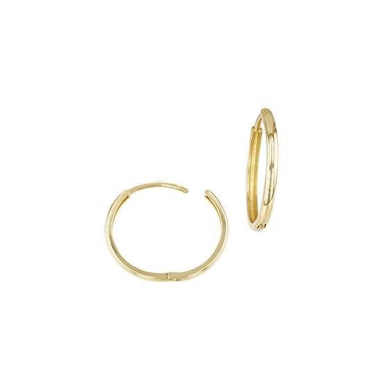 14ky 12x1.6mm round plain huggie earring