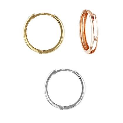 18K 20x3mm Thick Huggie Hoop Earring