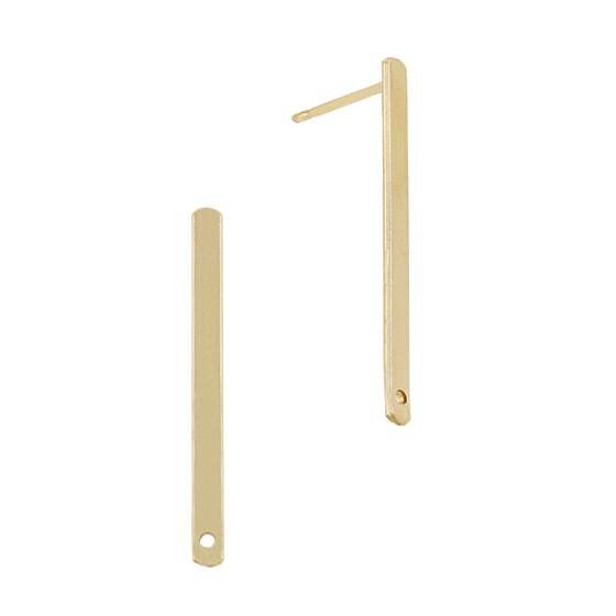 gf 37x2mm rectangular bar stud earring