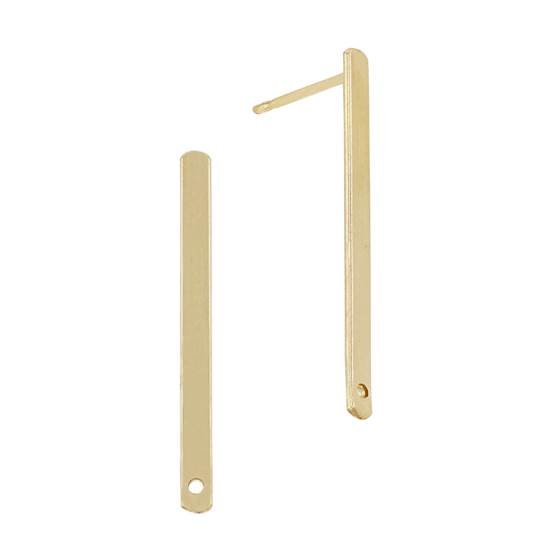 gf 50x2mm rectangular bar stud earring