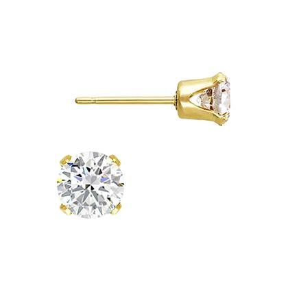 gf 4mm cubic zirconia snap-in post earring