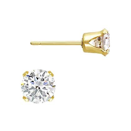 gf 5mm cubic zirconia snap-in post earring