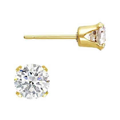 gf 6mm cubic zirconia snap-in post earring