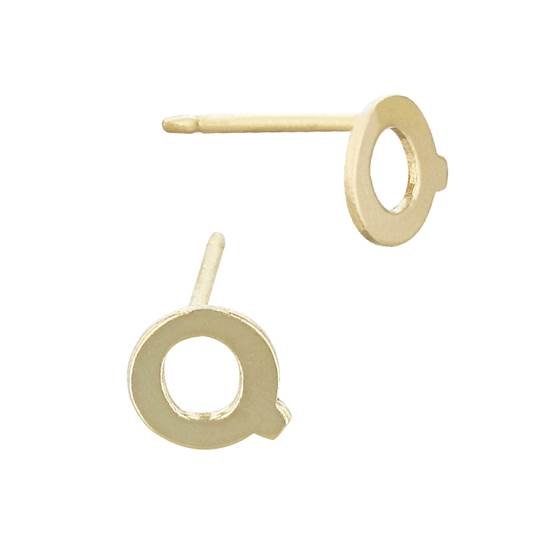 gf 5.6mm block style letter q stud earring