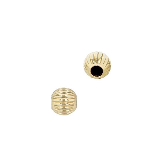 gf 2.5mm round corrugated bead with 1mm hole