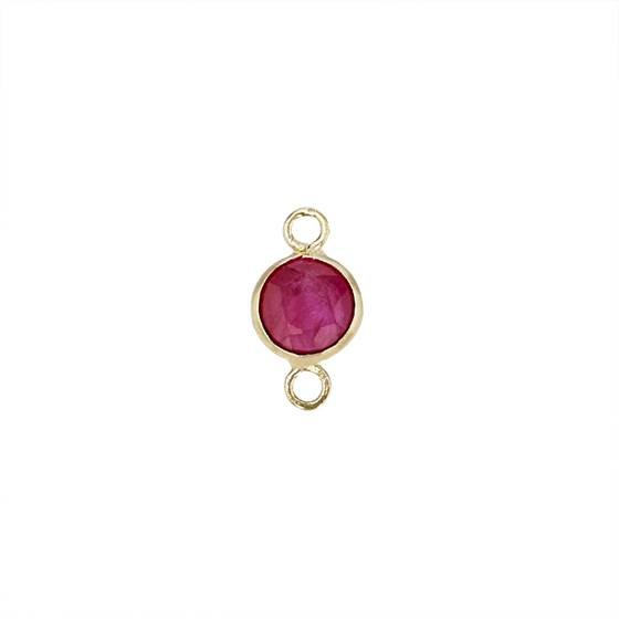 14ky round bezel set charm july birthstone 2.5mm ruby