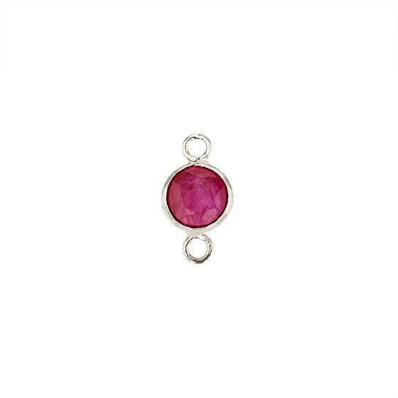 14kw round bezel set charm july birthstone 3.5mm ruby