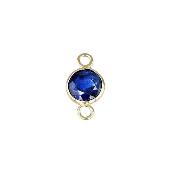 14ky round bezel set charm september birthstone 2.5mm sapphire