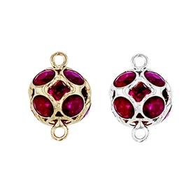14K Gold Ball Ruby Connector