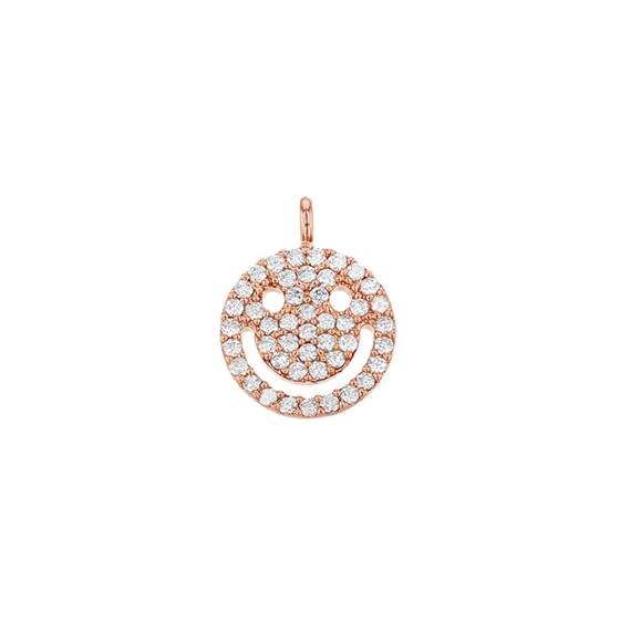 10mm cubic zirconia smiley face charm