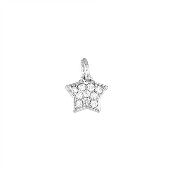 6.8mm rhodium plated cubic zirconia star charm