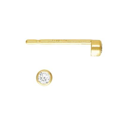 gf 2mm cubic zirconia bezel earring