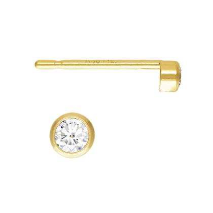 gf 4mm cubic zirconia bezel earring