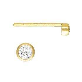 gf 5mm cubic zirconia bezel earring