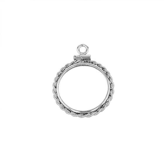 sterling silver 18x1.3mm dime rope coin bezel