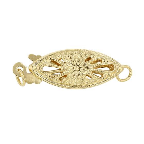 14ky 5.5x12.9mm heavy weight filigree fish hook clasp