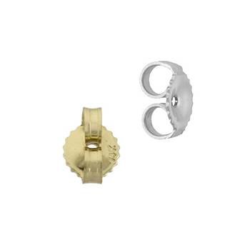 18K 5.0mm Ridged Edge Heavy Earnut 0.76mm Center Hole