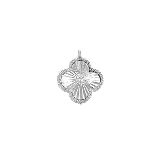 8mm rhodium plated clover charm