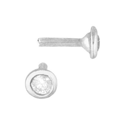 14kw 2.7mm 1dia.02ct diamond bezel with peg for setting in pearls and stones