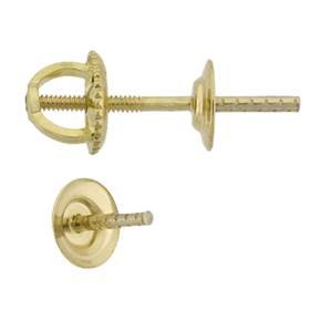14ky 5.7mm cup screw post pearl stud earring with earnut