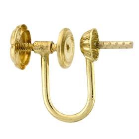 14ky 5mm cup nonpierce screw earwire earring with peg