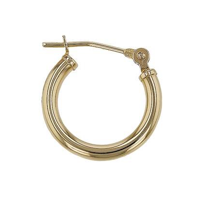 14ky 15x2 round snap hoop earring