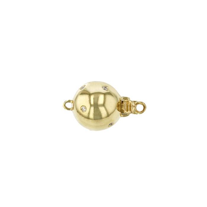 14ky 6mm diamond accent ball clasp