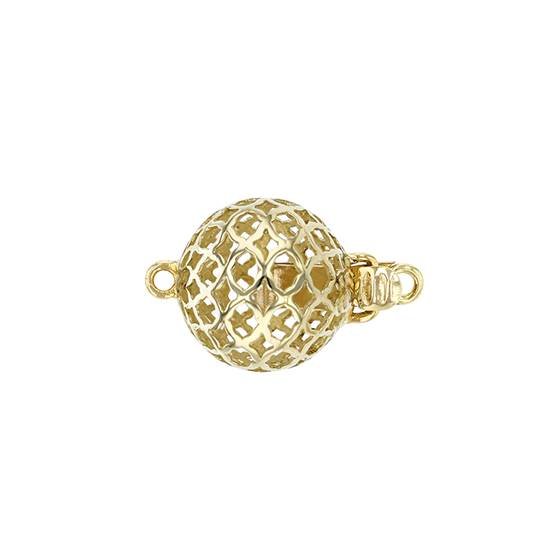 14ky 8mm filigree ball clasp