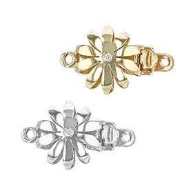14K Diamond Accent Flower Clasp