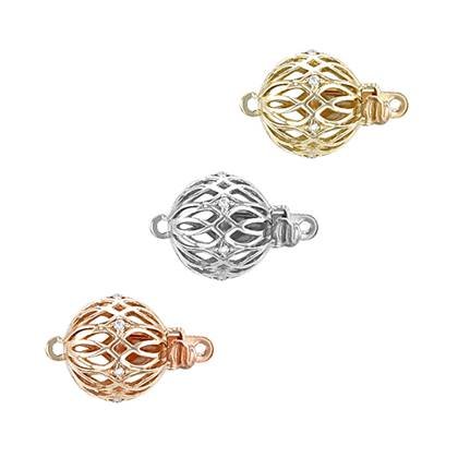 14K Diamond Accent Filigree Ball Clasp