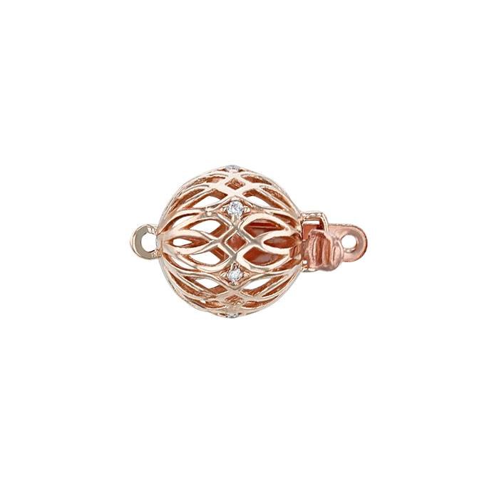 14kr 10mm diamond accent filigree ball clasp