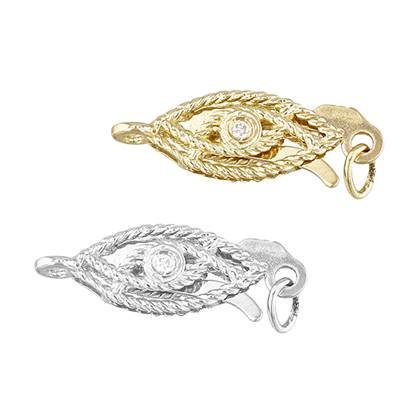 14K DIAMOND FISH HOOK CLASP