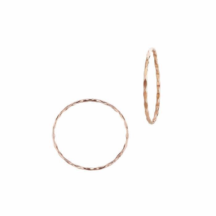 14kr size5 1mm thick hammered stacking ring