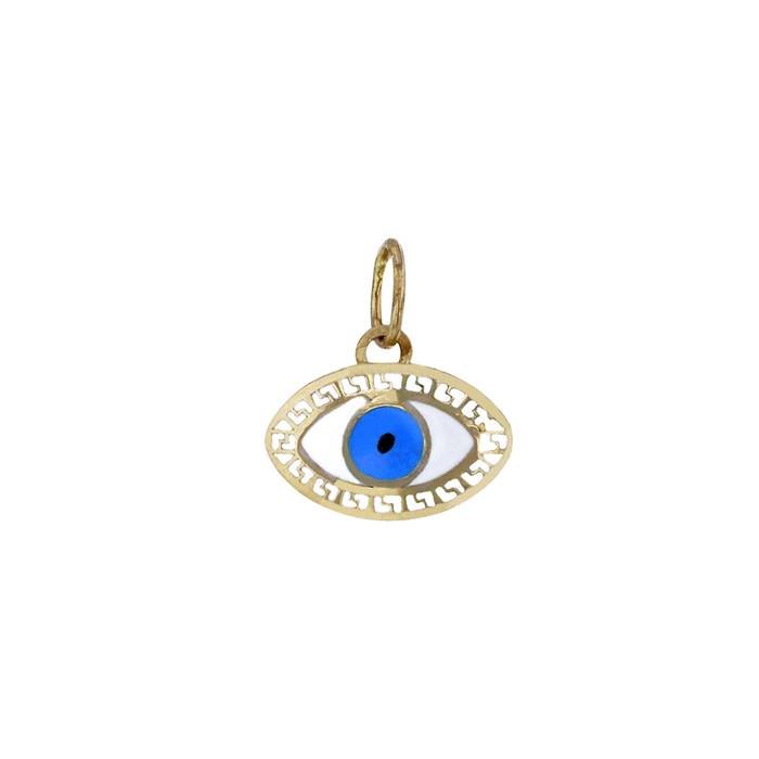 14ky 10x7mm evil eye charm