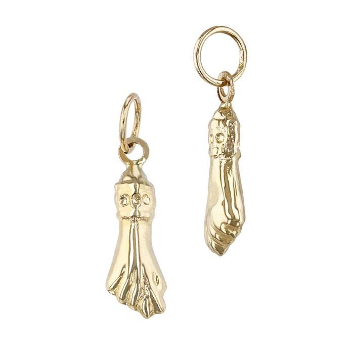 14ky 12x3.5mm fist hand charm
