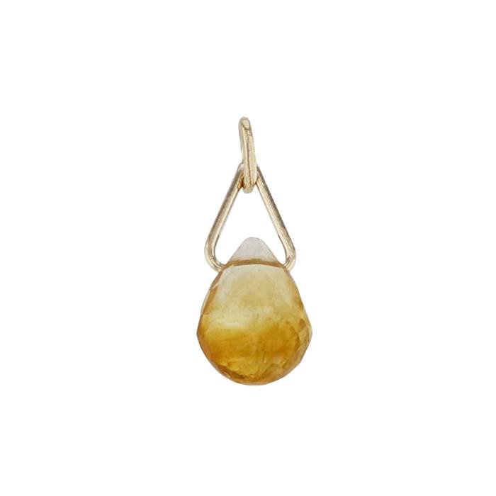 14ky 6x4mm citirne drop charm november birthstone