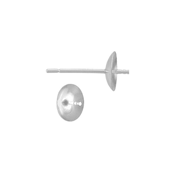 18kw 6mm cup pearl stud earring