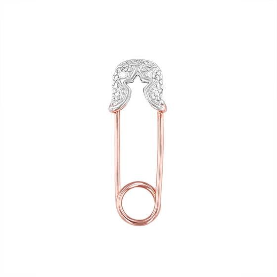 14kr 21x6mm diamond star outline safety pin