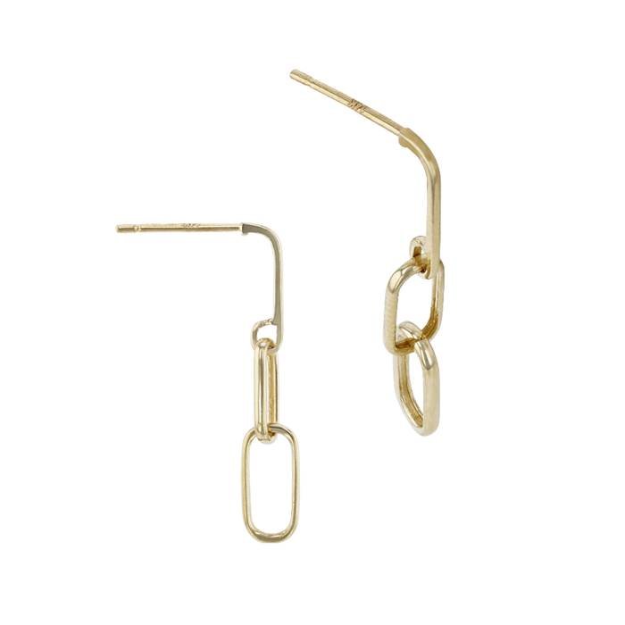 14ky 15mm paperclip stud earring