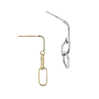 14K Paperclip Stud Earring