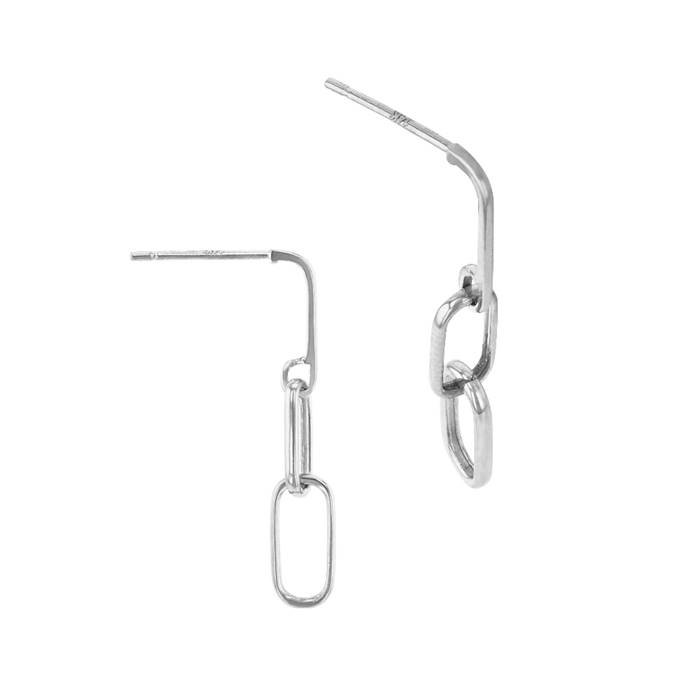 14kw 15mm paperclip stud earring