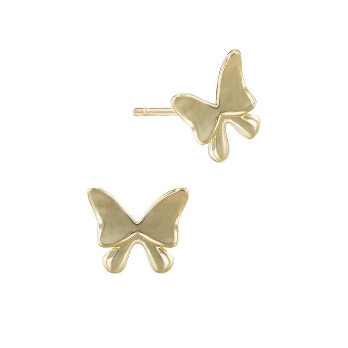 14ky 5mm butterfly stud earring
