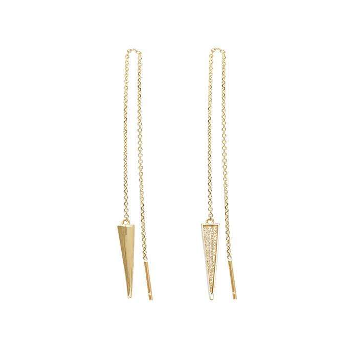 14ky 17mm cone threader cable chain earwire earring