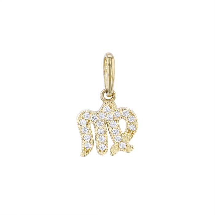 14ky 8.5mm cubic zirconia scorpio charm