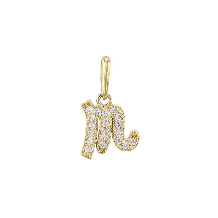 14ky 7.5mm cubic zirconia virgo charm