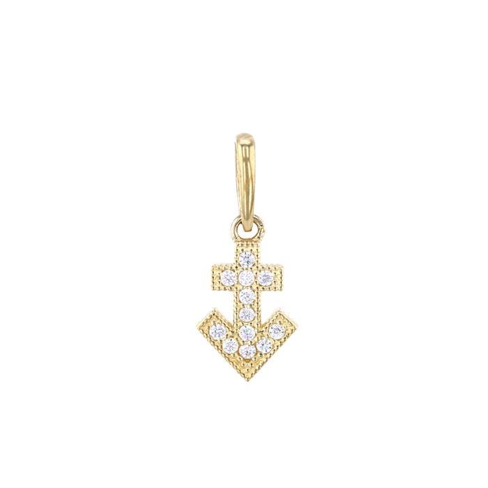 14ky 9.5mm cubic zirconia sagittarius charm