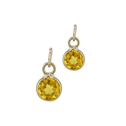 14K Yellow Sapphire Round Bezel Set Charm September  Birthstone