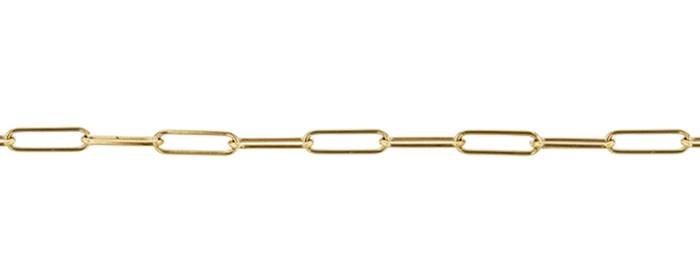 14K Gold Chain 8mm Width Elongated Paperclip Chain