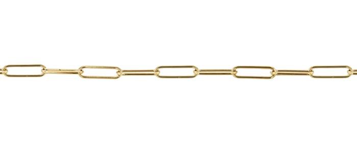 14K Gold Elongated Paperclip Chain