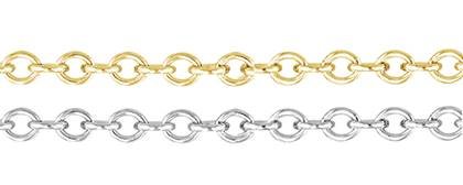 14K Gold Chain 3.0mm Width Oval Cable Chain